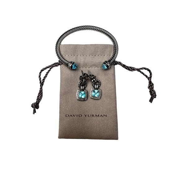 David Yurman Jewelry - David Yurman Topaz & Diamond Earrings